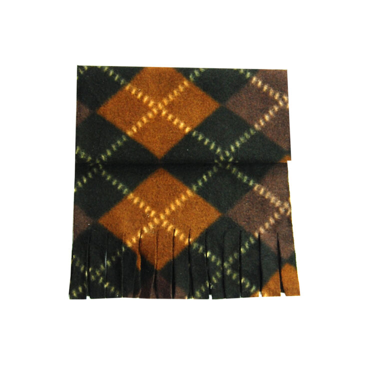Brown Diamond Patterned Checkered Scarf