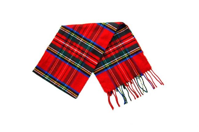 Open Long Tartan Pattern Scarf