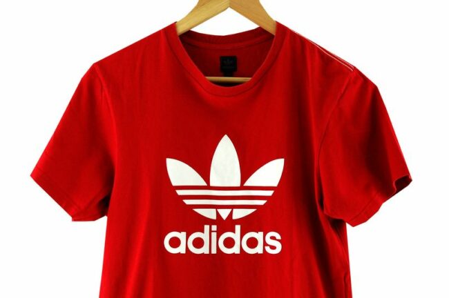 Front Close Up Red Adidas T Shirt