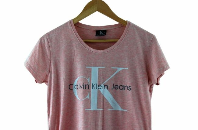 Front Close Up Calvin Klein Pink T Shirt