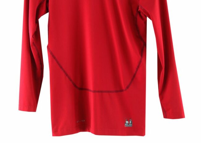 Front Bottom Close Up Nike Pro Combat Dri Fit Red Top