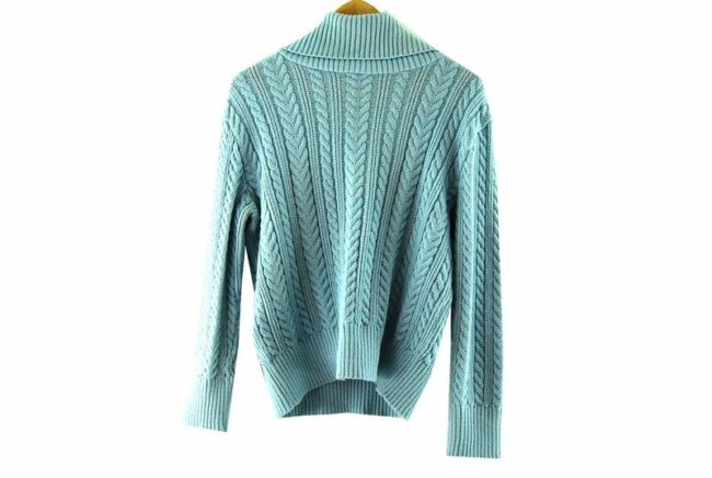 Back 80s Blue Turtleneck Vintage Sweater