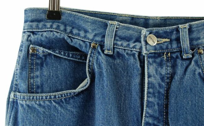 Front Close Up Gitano Blue High Waisted Jeans