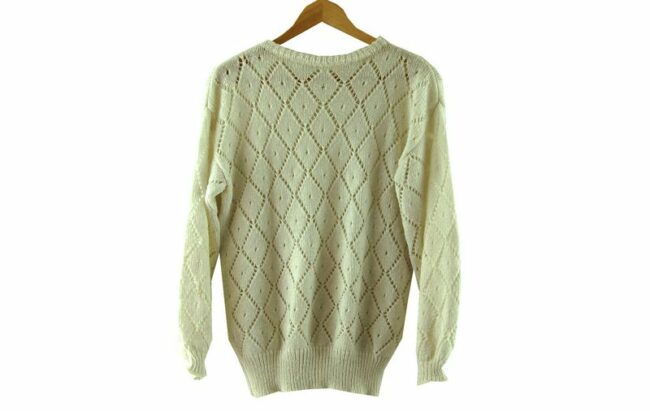 Back 80s White Knitted Sweater