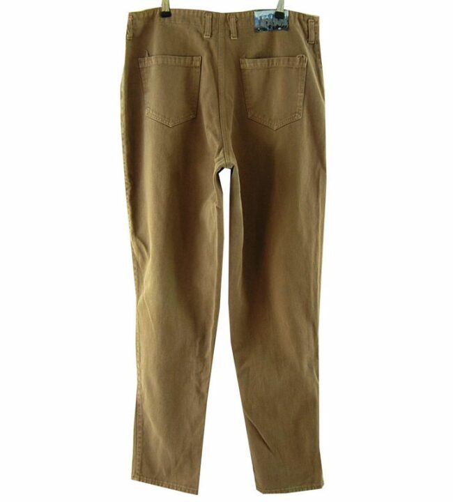 Back Brown High Waisted Jeans Mens