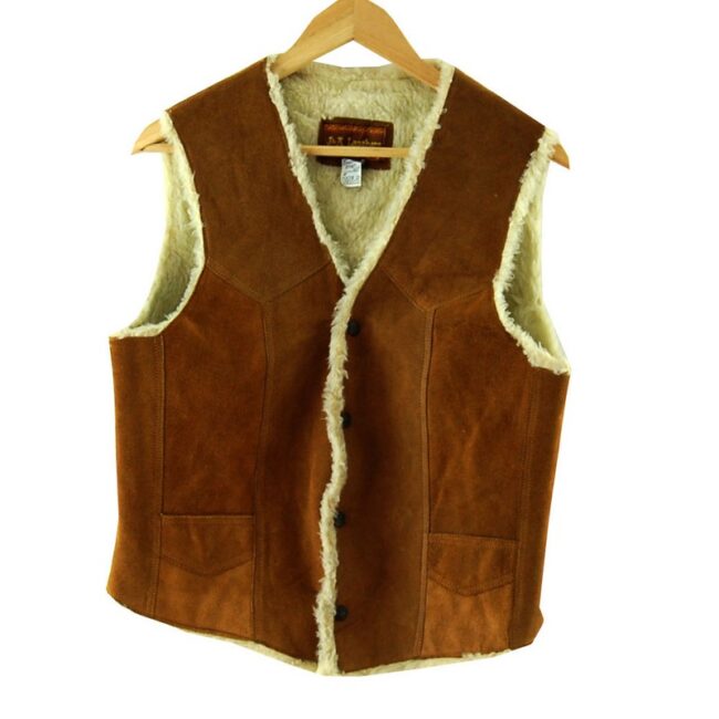 Light Brown Leather Waistcoat Mens
