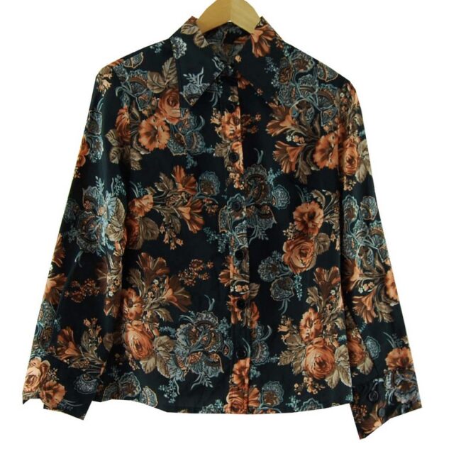 70s Floral Pattern Blouse