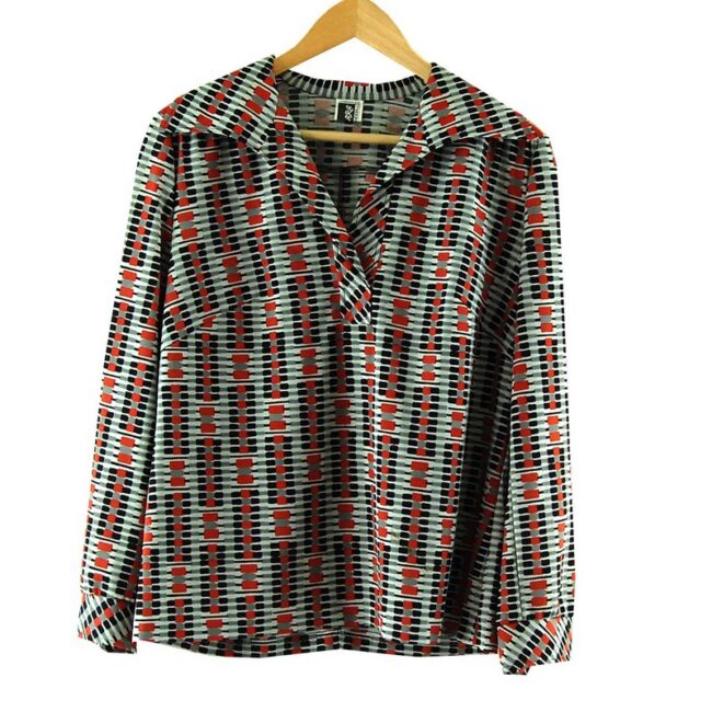 70s Shapes Design Pattern Blouse