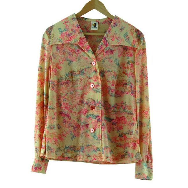 70s Womens Multicoloured Patterned Top