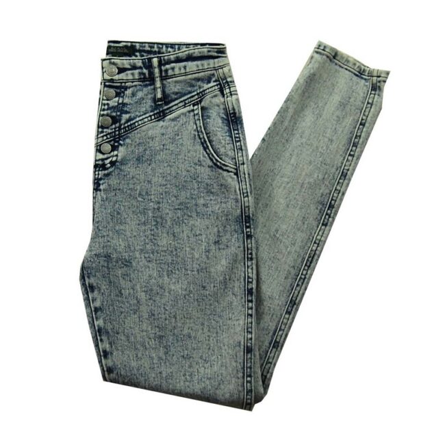 Blue Acid Wash High Waisted Jeans