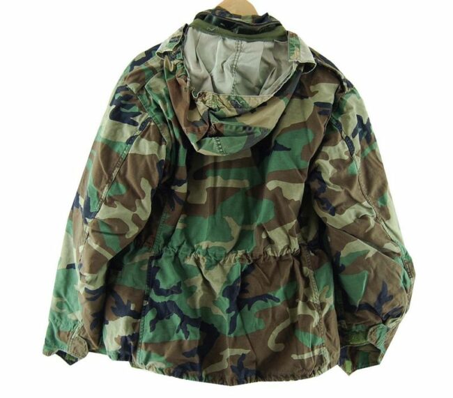 Back Camouflage Jacket With Hood For Mens