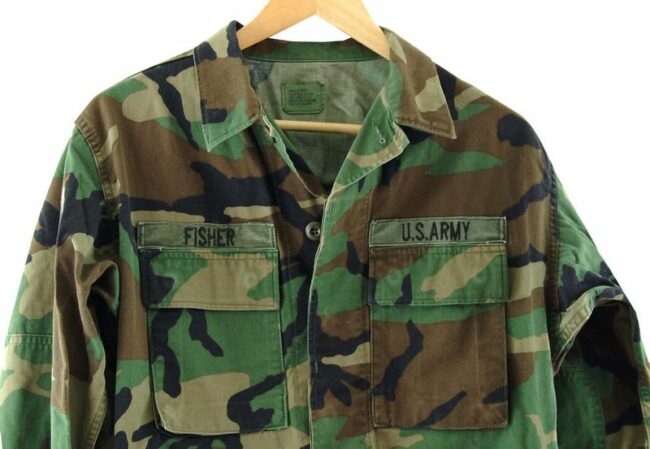 Front Close Up Military Camouflage Mens Jacket