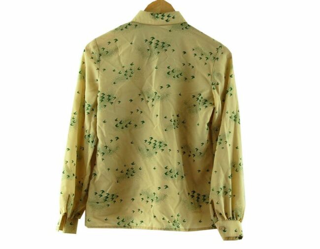 Back 70s Womens Bird Patterned Top