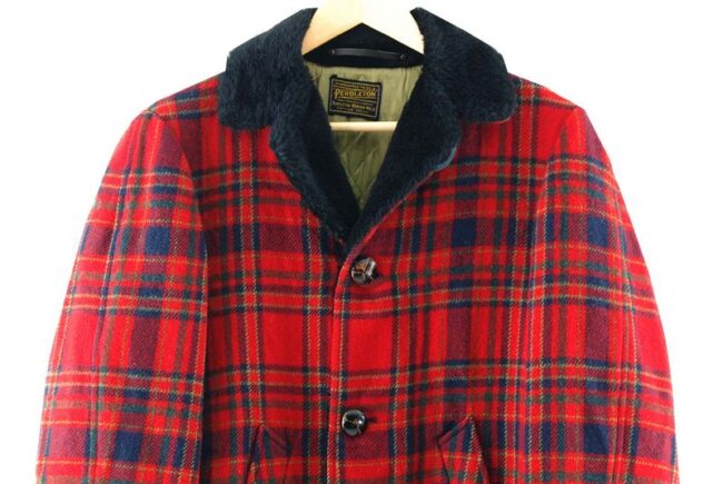 Front Close Up 80's Pendleton Tartan Car Coat