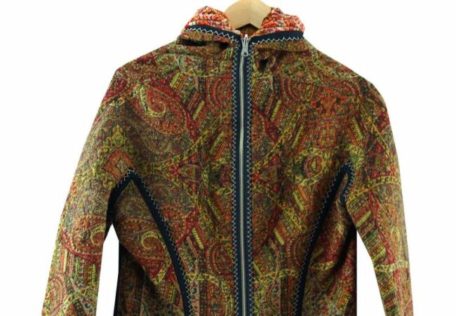 Front Close Up Womens Paisley Tapestry Jacket