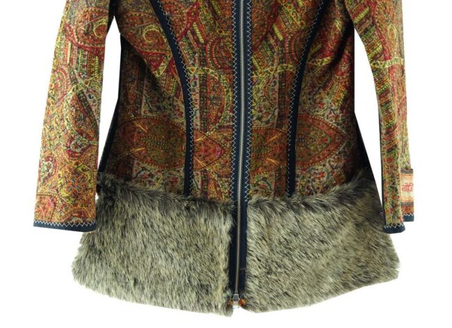 Front Bottom Close Up Womens Paisley Tapestry Jacket