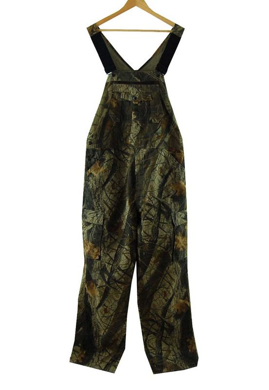 Front Long Camouflage Dungarees Mens