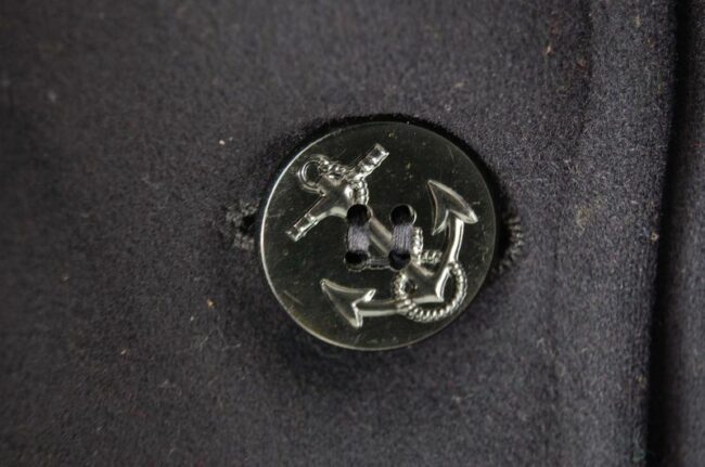Button Close Up 1965 US Navy Melton Wool Pea Coat