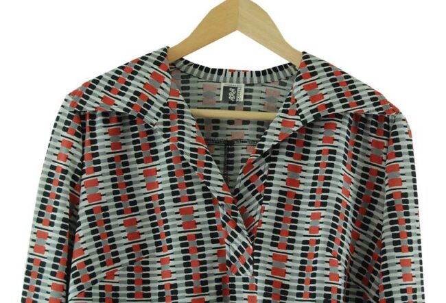 Front Close Up 70s Shapes Design Pattern Blouse