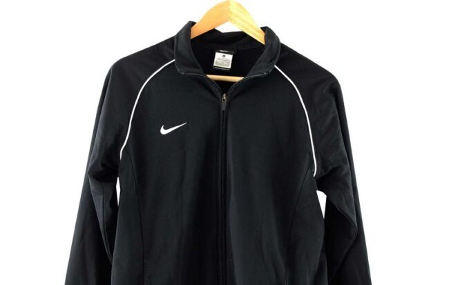 Front Close Up Black Nike Tracksuit Jacket