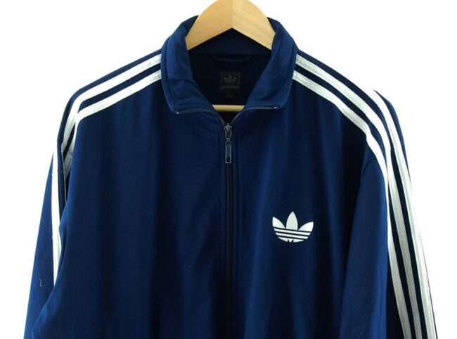 Front Close Up Blue Adidas Tracksuit Jacket