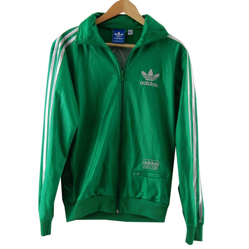Integrere kasket Pigment Green Adidas Tracksuit Jacket - UK S - Blue 17 Vintage Clothing