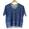 Montagut Blue Short Sleeve 70s Floral Top