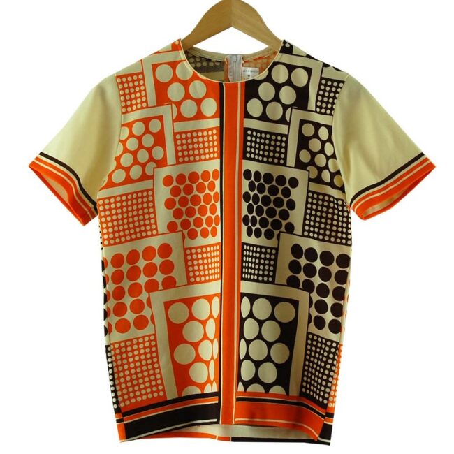 Short Sleeve 70s Geometric Top