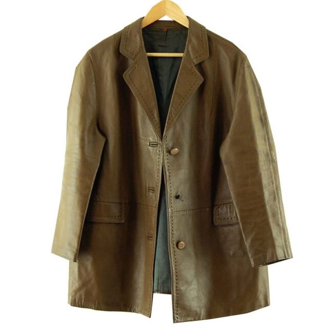 60s Brown Leather Jacket Womens