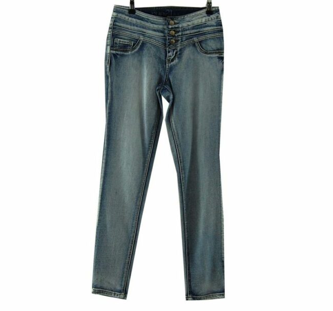 Front Rue21 High Waisted Skinny Blue Jeans