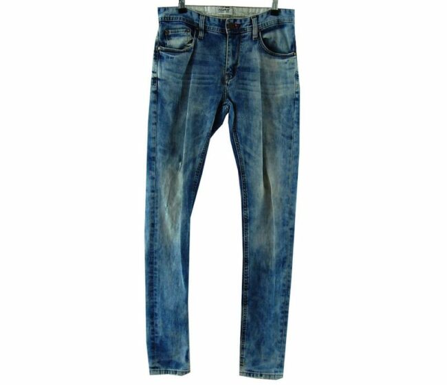Front Pull & Bear High Waisted Acid Washed Jeans
