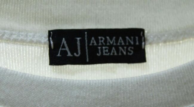 Label Armani Jeans White T Shirt Womens