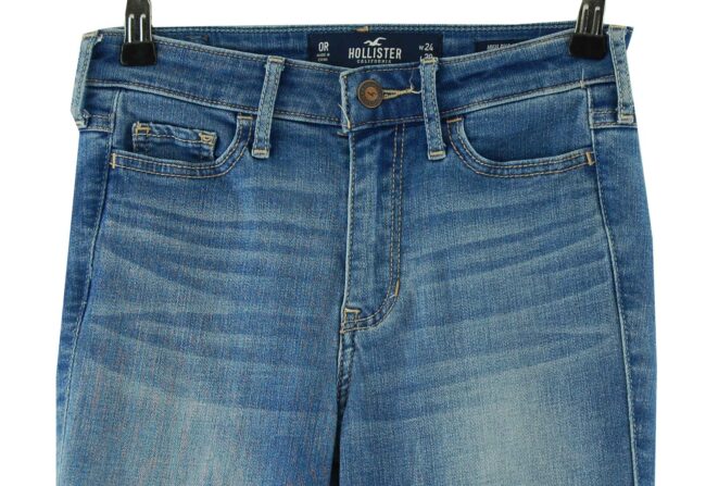 Front Close Up Hollister Super Skinny High Rise Jeans