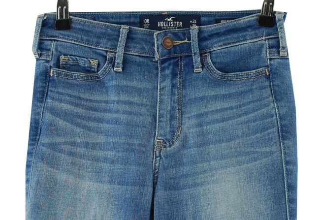 Front Close Up Hollister Super Skinny High Rise Jeans