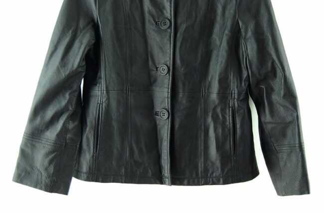 Front Bottom Close Up 2000s Genuine Leather Jacket Womens