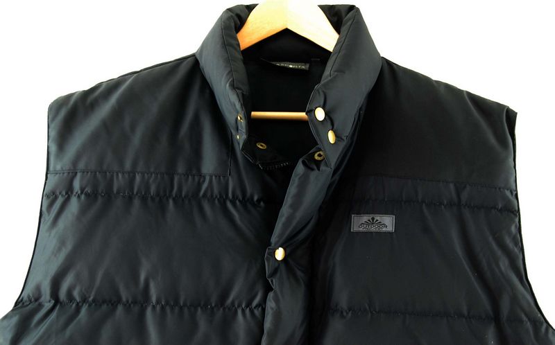Front Close Up Mens Black Puffa Vest