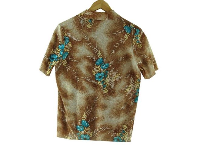 Back Brown Short Sleeve 70s Floral Top