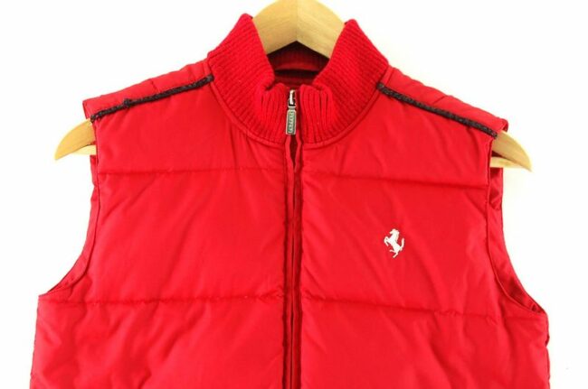Front Zip Up Ferrari Real Down Red Puffa Vest