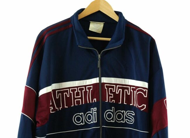 Top Close Up Navy Athletic Adidas Tracksuit Jacket