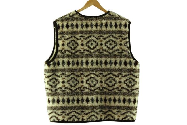 Back Pure Wool Aztec Mens Fleece Gilet