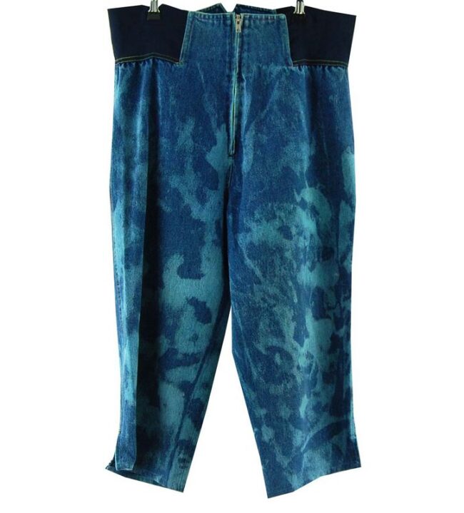 Back Tie Dye Denim Capri Pants