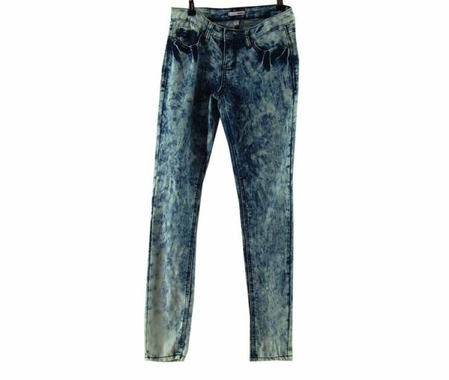 Front Bongo Acid Wash High Waisted Jeans