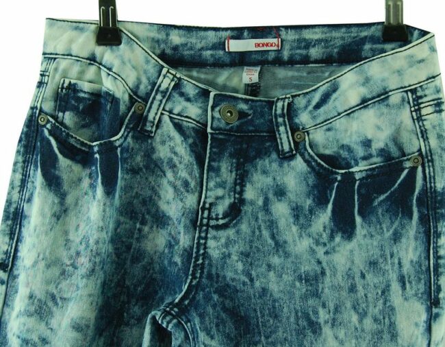 Front Close Up Bongo Acid Wash High Waisted Jeans