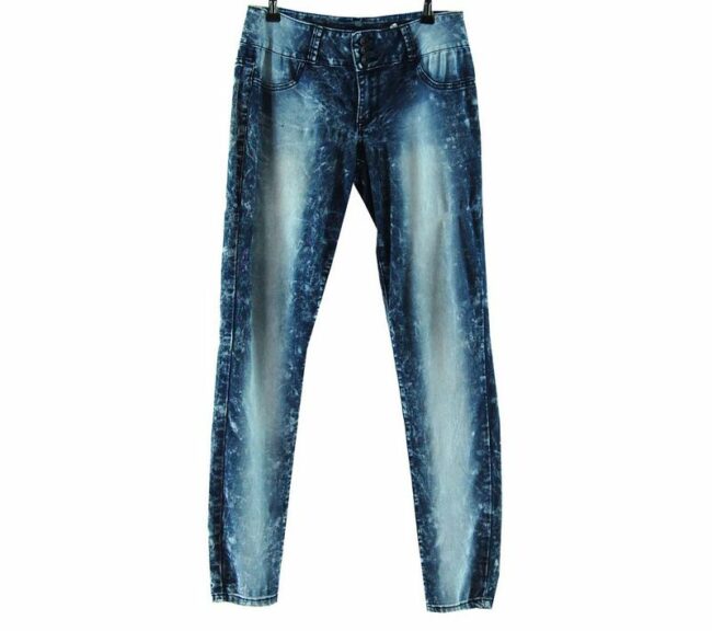 Front Super Skinny Blue Acid Wash Jeans