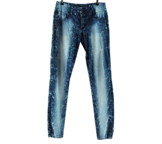 Front Super Skinny Blue Acid Wash Jeans