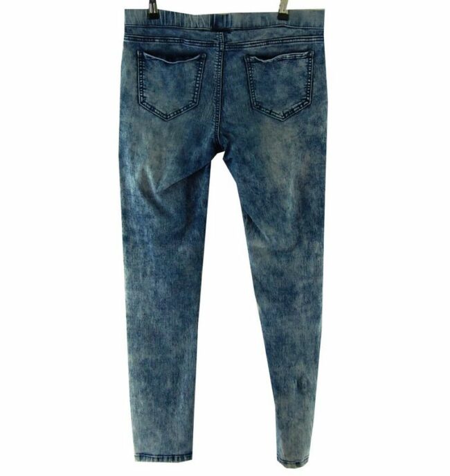 Back Acid Wash Skinny Blue Jeans