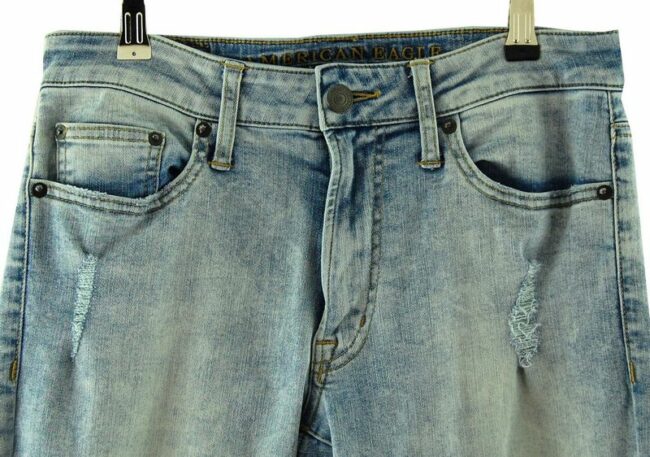 Front Close Up American Eagle Outfitters Blue Jeans