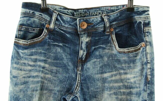 Front Close Up Blue Acid Washed Jeans