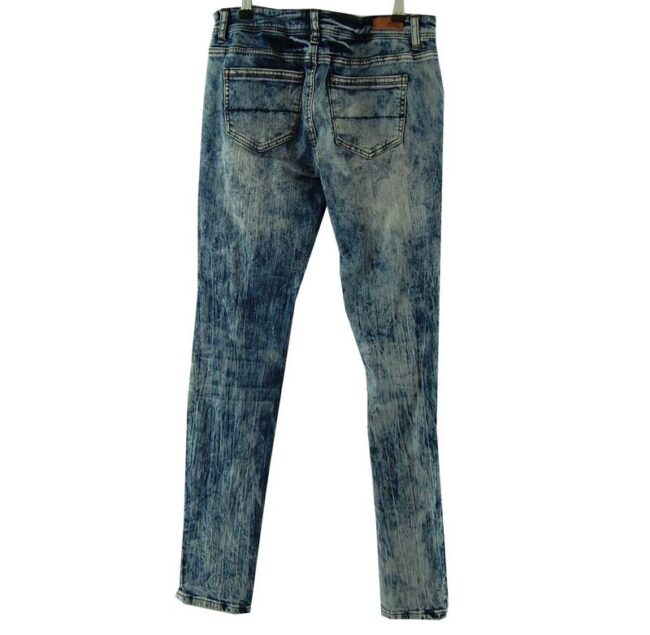 Back Blue Acid Washed Jeans