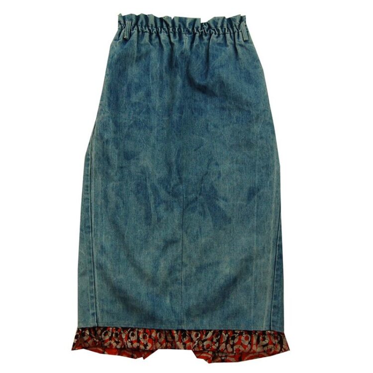 Lower Calf Length Denim Skirt